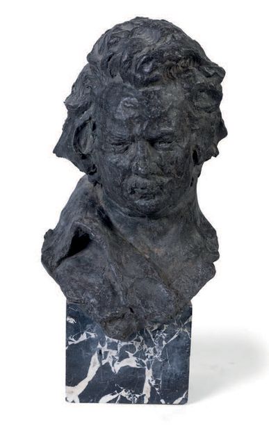 Ecole française fin XIXème - début XXème siècles Buste d'Honoré de Balzac
Sculpture...