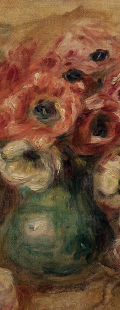 Pierre Auguste RENOIR (1841 - 1919) Vase d'anémones et roses
Vers 1907 - 1908
Huile...