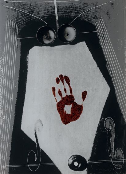 MAN RAY (1890-1976) Autoportrait, 1916 Sérigraphie sur plexiglas, signée à la pointe...