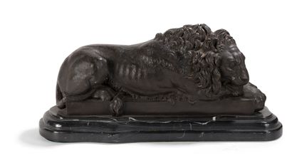 Isidore Jules Bonheur (1827-1901) Lion couché
Sculpture en bronze ciselé et patiné,...