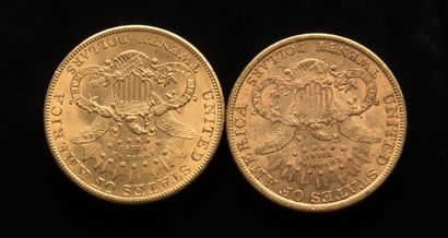 Deux pièces de 20 Dollars US 1894 et 1904...