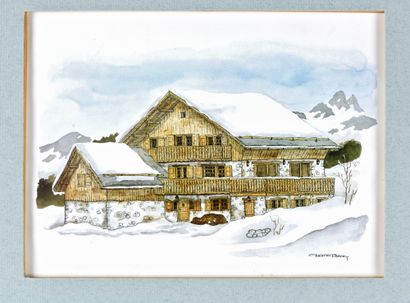 null Christian BURDET (né en 1957) 

Paysages de montagne

Trois encres et aquarelles

Signé...