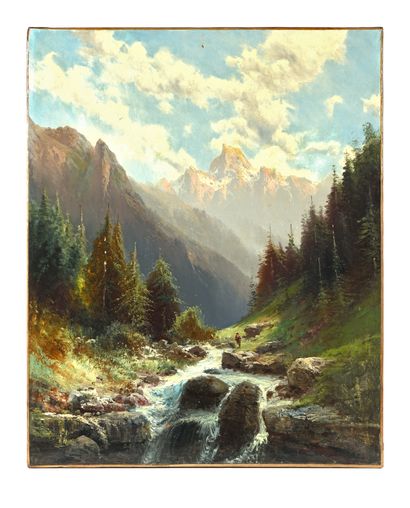 null Alfred GODCHAUX (1839-1907)

Vue de sommets alpins

Huile sur toile

Signé en...