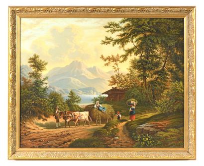 null Eugène HENNAN (XIXe siècle)

Retour des champs dans la vallée

Huile sur toile

Signé...