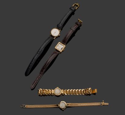 Deux montres bracelets de dame en or (18K),...