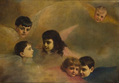 Ecole FRANCAISE du début du XXe siècle Six portraits d’enfants en chérubins

Huile...