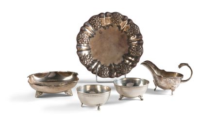 Silver lot including: three small round or...
