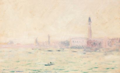 André BARBIER (1883-1970) Venise

Huile sur toile, cachet de l’atelier en bas à gauche.

35,5...