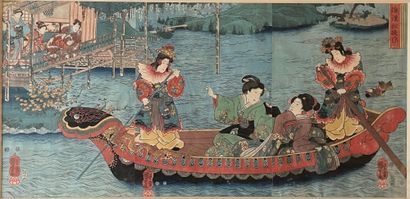 KUNIYOSHI (1797-1861) : un triptyque d’estampes...