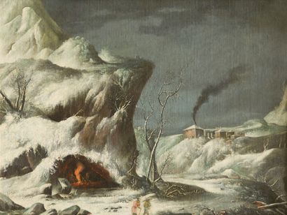 null Francesco FOSCHI (Ancona 1710-Rome 1780)

Peasants in a cave under the snow

Oil...