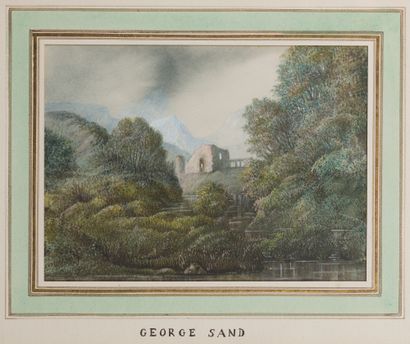 null Attribué à George SAND (1804-1876)

Paysage romantique

Aquarelle, datée 1874

Au...