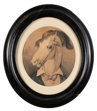 null Victor ADAM (1801-1866)

Portraits of horses

Pair of oval ink and watercolor...