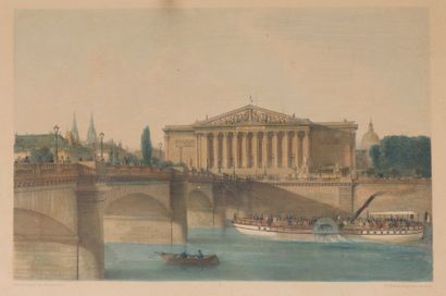 null Ecole FRANCAISE du XIXe siècle

Deux gravures en couleur représentant : Palais...