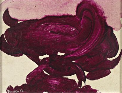 René DUVILLIER (1919-2002) Composition abstraite, 1954 Huile sur toile Signée et...