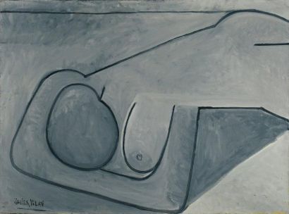 Javier VILATO RUIZ (1921-2000) Nu couché, 1948 Huile sur toile Signée en bas à gauche,...