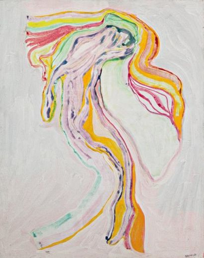 BAYRAM (né en 1937) Composition abstraite, 1964 Peinture à la colle et gouache sur...