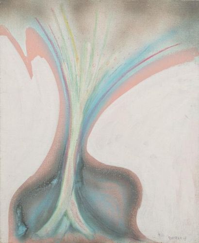 BAYRAM (né en 1937) Composition abstraite, 1966 Peinture à la colle sur toile Signée...