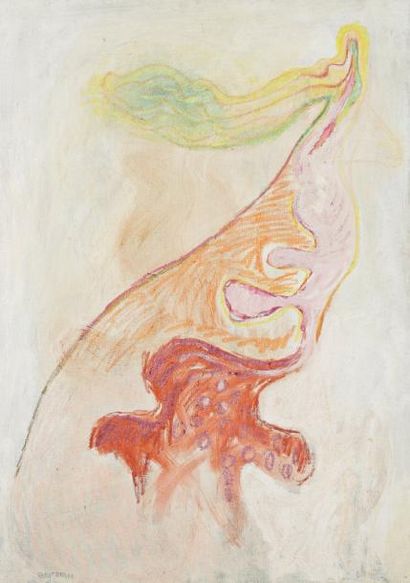BAYRAM (né en 1937) Composition abstraite, 1965 Technique mixte et huile sur toile...