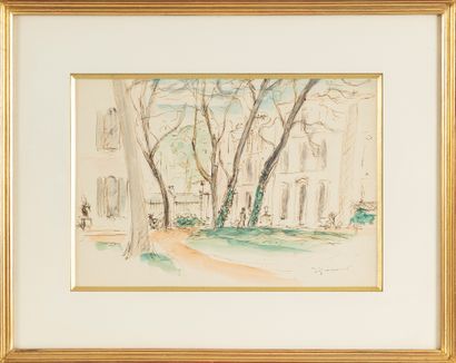 null André DIGNIMONT (1891-1965)
The square
Watercolor
Signed lower right
23 x 33...