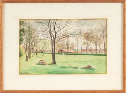 null French school of the XXth century
The farm of the swallow
Watercolor 
Located...