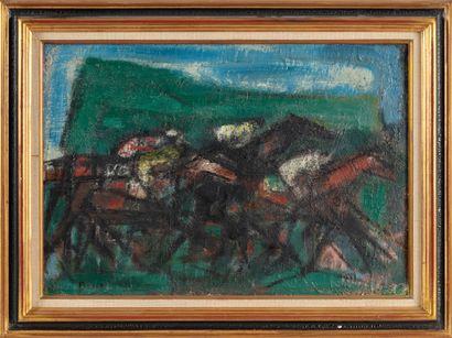 null Pierre BOSCO (1909-1989)
Horse Race
Oil on canvas 
Signed lower left 
39 x 55...