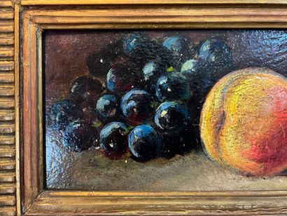 null 20th century FRENCH school
Still life with peaches and black grapes
Oil on panel
Wooden...