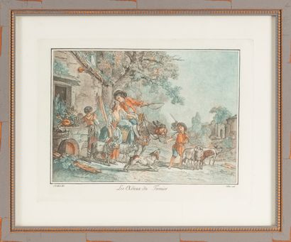 null After Jean Baptiste HUET (1745-1811)
The farewell of the farmer and The departure...