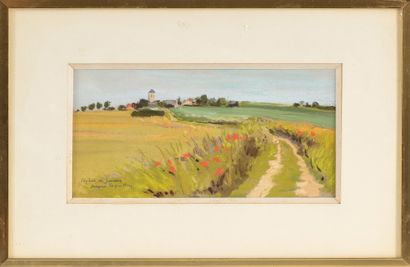 null Jacques COQUILLAY (né en 1935)
Chemin à travers champ près de Jouars
Pastel
Signé,...