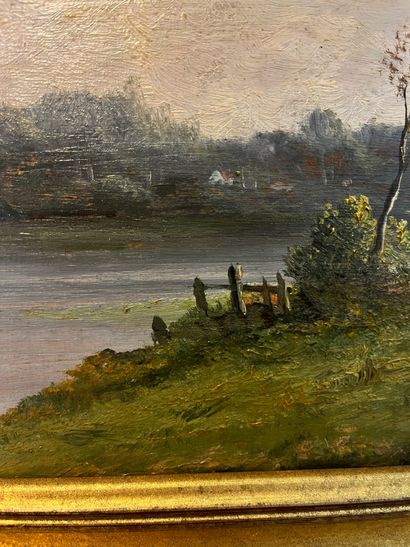 null Charles Antoine LENGLET (1791-1855)
Au bord de la rivière
Huile sur panneau
Signé...