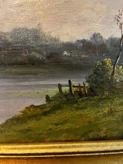 null Charles Antoine LENGLET (1791-1855)
At the edge of the river
Oil on panel
Signed...