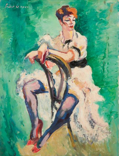 null Charles PICART LE DOUX (1881-1959)
Danseuse à califourchon
Huile sur isorel...