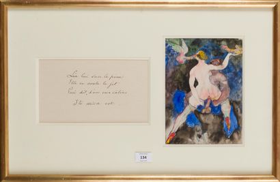 null Charles PICART LE DOUX (1881-1959)
« Léa lui suce la… »
Encre et aquarelle sur...