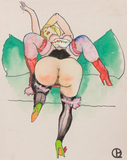 null Charles PICART LE DOUX (1881-1959)
Suite de dix encres et aquarelles érotiques....