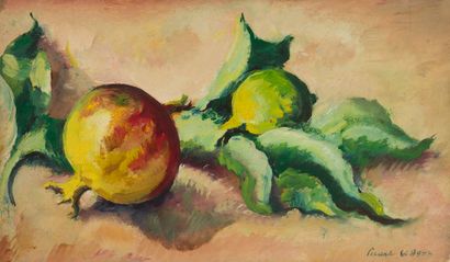 null Charles PICART LE DOUX (1881-1959)
Fruits, 1945
Huile sur isorel signée en bas...