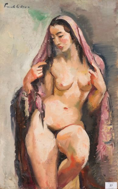 null Charles PICART LE DOUX (1881-1959)
Nude with shawl, 1950
Oil on panel
Signed...