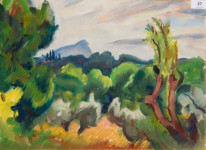 null Charles PICART LE DOUX (1881-1959)
The Sainte-Victoire, 1935
Oil on isorel
33...