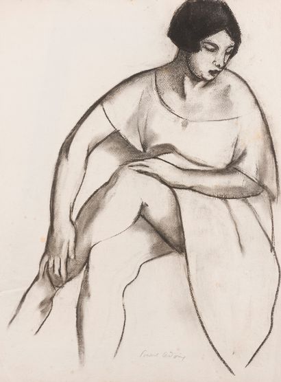 null Charles PICART LE DOUX (1881-1959)
Madame PICART LE DOUX assise, 1925
Fusain...