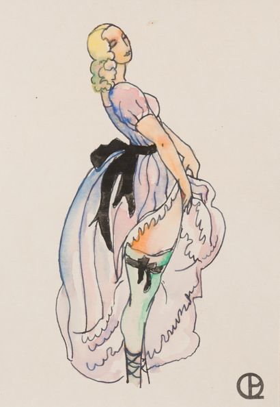 null Charles PICART LE DOUX (1881-1959)
Suite of ten erotic inks and watercolors....