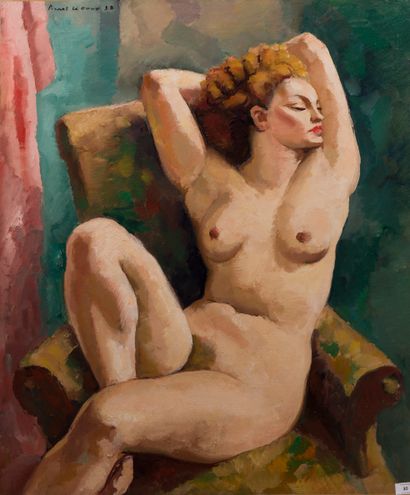 null Charles PICART LE DOUX (1881-1959)
Nude with arms in the air, 1938
Oil on canvas...