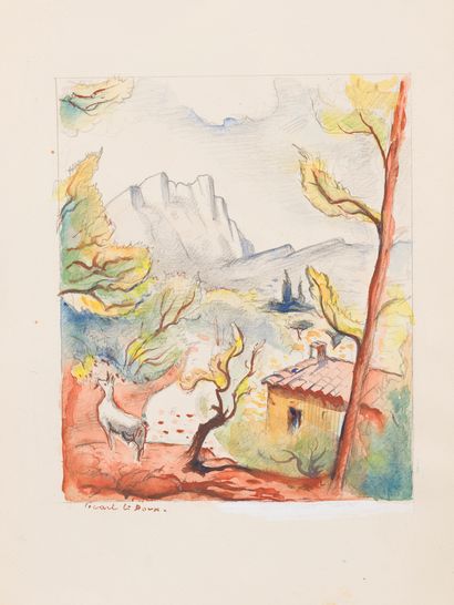 null Charles PICART LE DOUX (1881-1959)
Landscape, Advertising supporting the imposture,...