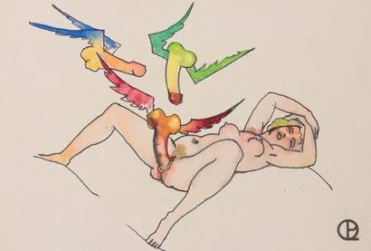 null Charles PICART LE DOUX (1881-1959)
Suite de onze encres et aquarelles érotiques....
