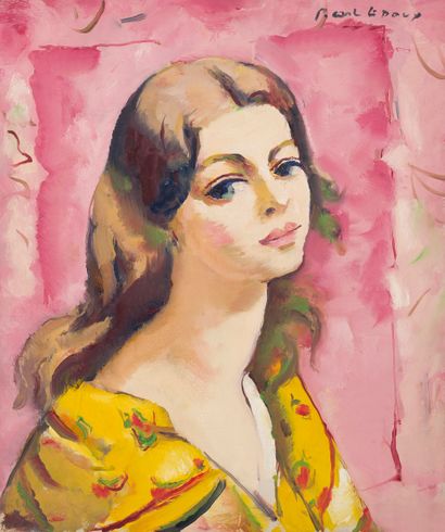 null Charles PICART LE DOUX (1881-1959)
Portrait on a pink background
Oil on canvas...