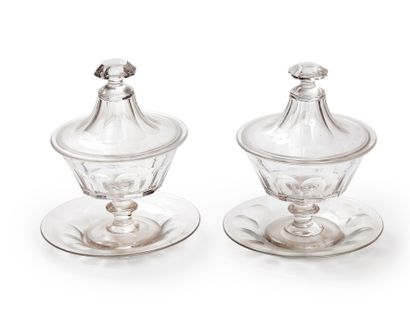 Pair of crystal dragees
XIXth century