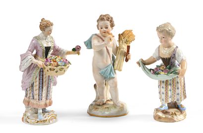 MEISSEN
Flower sellers and putto with a sheaf...