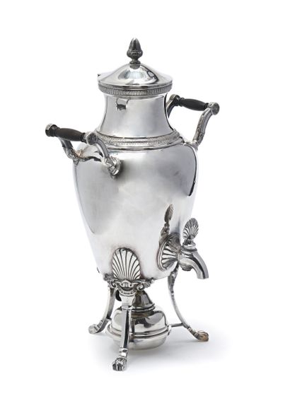 Samovar in silver plated metal decorated...
