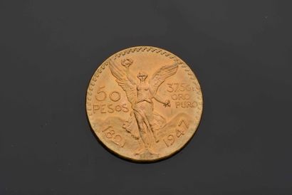 null 1 piece of 50 Pesos gold - Mexico