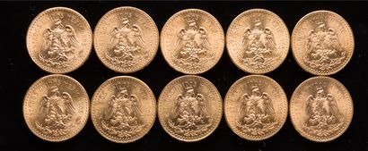 null [Will be included on the Minutes of Mes TOUATI-DUFFAUD]
Ten gold coins of 50...