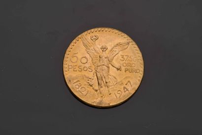 null 1 piece of 50 Pesos gold - Mexico