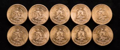 null [Will be included on the Minutes of Mes TOUATI-DUFFAUD]
Ten gold coins of 50...