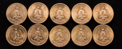 null [Will be included on the Minutes of Mes TOUATI-DUFFAUD]
Ten gold coins of 50...